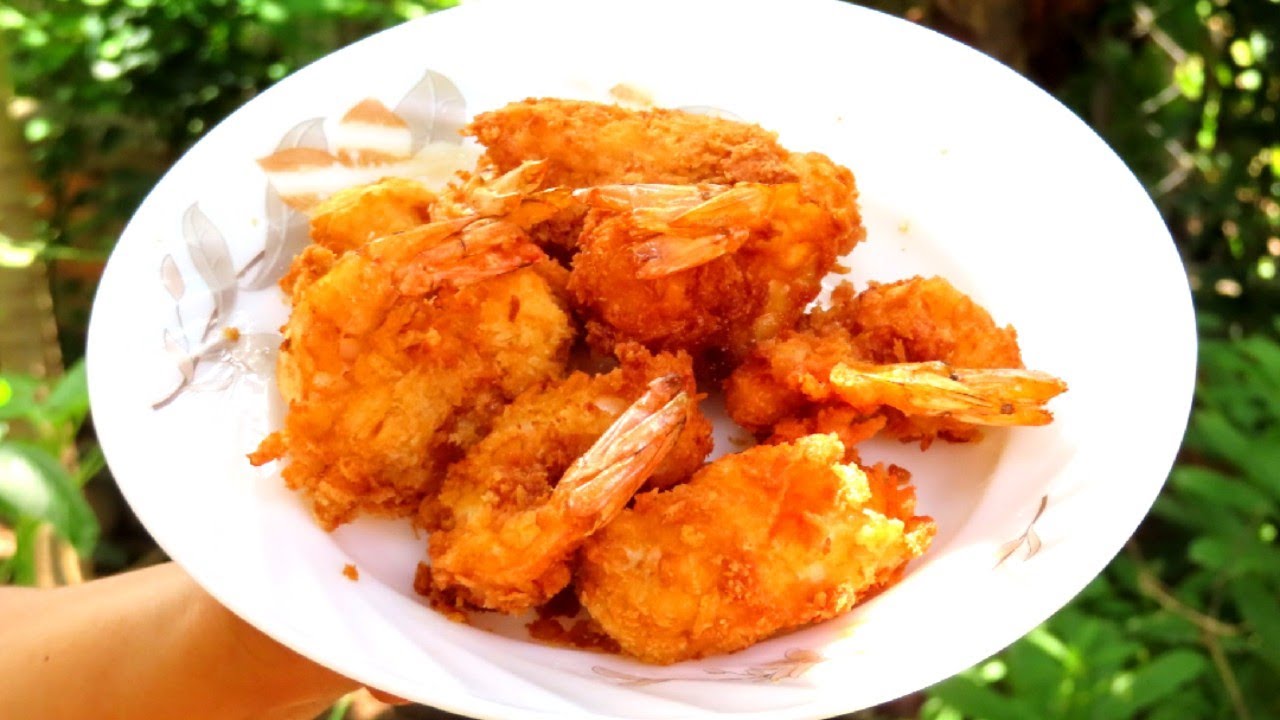Tasty Fried Shrimp with Bread Crumbs Recipe Cooking and Eating » Video Bakery