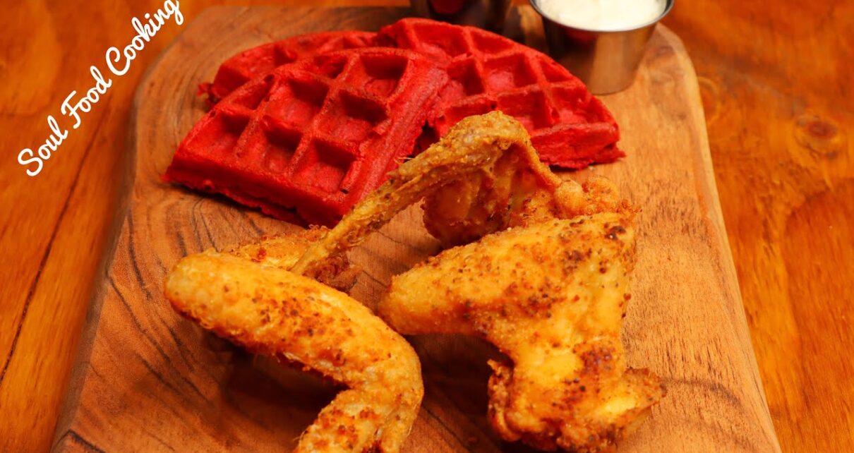 yt 218898 Red Velvet Waffles and Chicken How to Make Chicken and Waffles SoulFoodSunday 1210x642 - Red Velvet Waffles and Chicken - How to Make Chicken and Waffles - #SoulFoodSunday