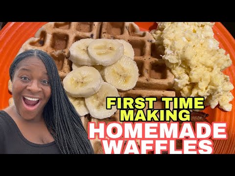 yt 239607 COOKING WITH PEACH HOMEMADE CHOCOLATE CHIP WAFFLES SCRAMBLED EGGS AND SAUSAGE  - COOKING WITH PEACH🍑: HOMEMADE CHOCOLATE 🍫 CHIP WAFFLES 🧇, SCRAMBLED EGGS 🥚 🍳 AND SAUSAGE 😋😋😋