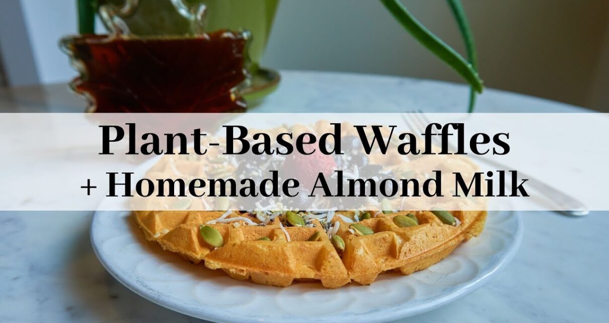 yt 270978 Plant Based Waffles Homemade Almond Milk Recipe Vlog Style 1210x642 - Plant-Based Waffles | + Homemade Almond Milk Recipe | Vlog Style